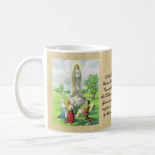 Katholische Dame Fatima Gebet Geschenk Personalisi Kaffeetasse (Links)