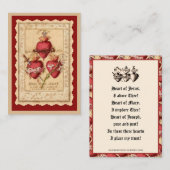 Katholische Drei Herzen Jesus Joseph Gebetswagen Platzkarte (Vorne/Hinten)