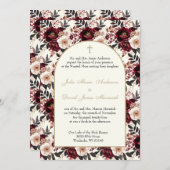 Katholische Dunkelblüte Blütenblüte Religiöse Hoch Einladung (Vorne/Hinten)