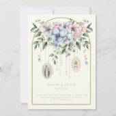 Katholische Elegante Hochzeit Einladung (Rückseite)