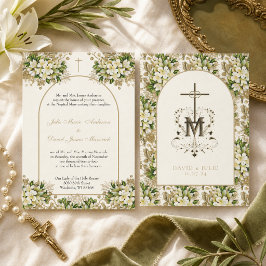 Katholische Elegante Hochzeit Einladung