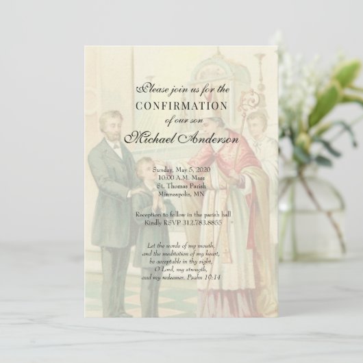 Katholische Elegante Sacrament of Confirmation Einladung (Stehend Vorderseite)