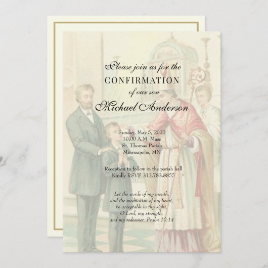 Katholische Elegante Sacrament of Confirmation Einladung (Vorne/Hinten)