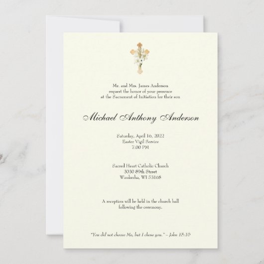 Katholische Elegante Wallfahrtskirche Einladung (Rückseite)