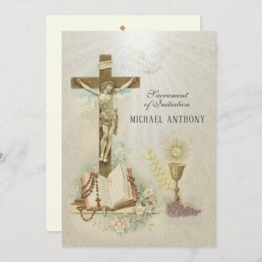 Katholische Elegante Wallfahrtskirche Einladung (Vorne/Hinten)