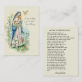 Katholische Erpressung Gebet des Kindes an Maria Visitenkarte (Vorne/Hinten)