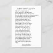 Katholische Erpressung Gebet des Kindes an Maria Visitenkarte (Rückseite)