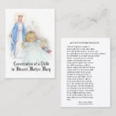 Katholische Erpressung Gebet des Kindes an Maria Visitenkarte (Vorne/Hinten)