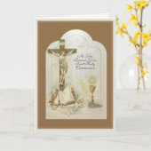 Katholische Erste Heilige Kommune Gebet Karte (Gelbe Blume)