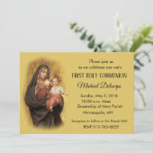 Katholische Erste Heilige Kommune Maria Jesus Einladung (Stehend Vorderseite)