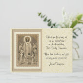 Katholische Erste Heilige Kommune Vielen Dank Einladung (Stehend Vorderseite)