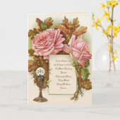 Katholische Erste Heilige Kommunion Chalice Gastge Karte (Gelbe Blume)