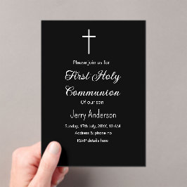 Katholische erste heilige Kommunion einfache minim Acryleinladungen