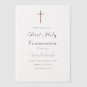 Katholische erste heilige Kommunion einfache minim Pergament Einladungen (Vorderseite)