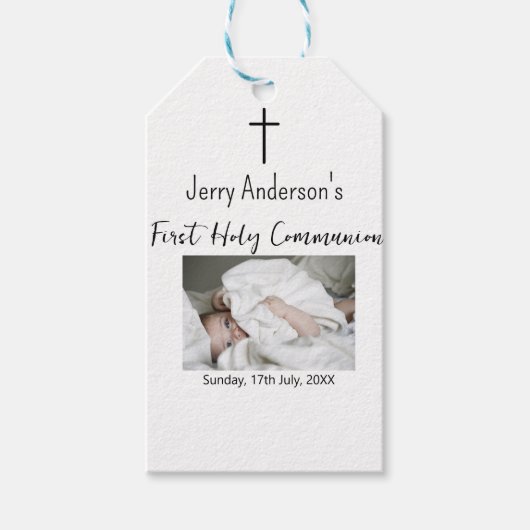Katholische erste heilige Kommunion einfache QR mi Geschenkanhänger (Vorderseite)
