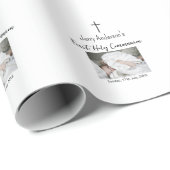 Katholische erste heilige Kommunion einfache QR mi Geschenkpapier (Rolleneckpunkt)