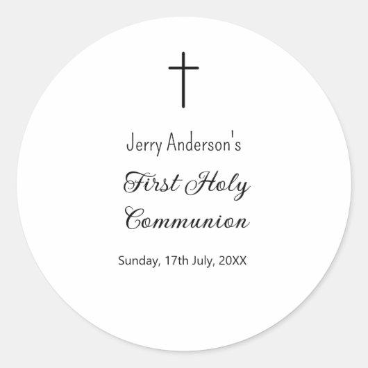 Katholische erste heilige Kommunion einfache QR mi Runder Aufkleber (Vorderseite)