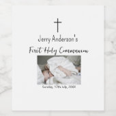 Katholische erste heilige Kommunion einfache QR mi Weinetikett (Einzelnes Label)