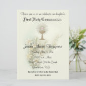 Katholische Erste Heilige Kommunion Traditionelle Einladung (Stehend Vorderseite)