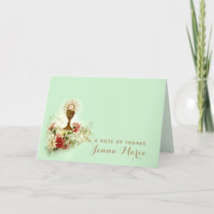 Katholische Erste Heilige Kommunion Vintag Religiö Dankeskarte