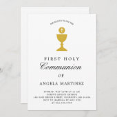 Katholische Erste Kommune Gold und Weiße Einladung (Vorne/Hinten)