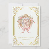 Katholische Erste Kommune Mary Jesus Pink Einladung (Rückseite)