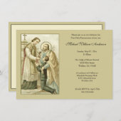 Katholische Erste Kommunion Boy St. Joseph Einladung (Vorne/Hinten)