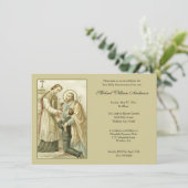 Katholische Erste Kommunion Boy St. Joseph Einladung (Stehend Vorderseite)