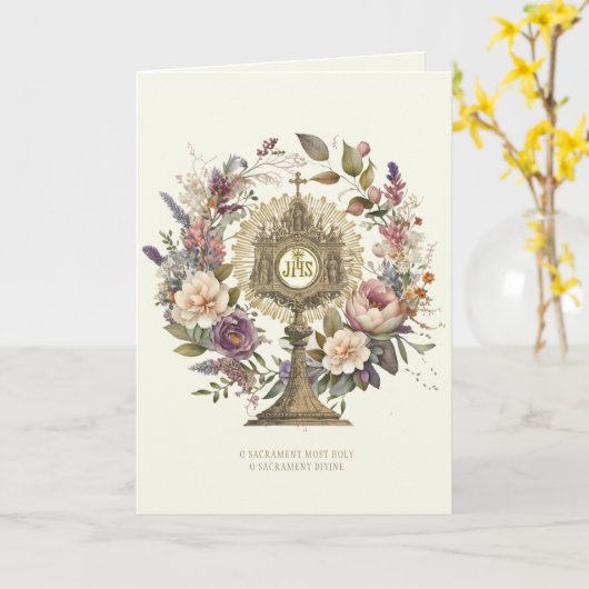 Katholische Eucharistie Monstrance Karte (Gelbe Blume)
