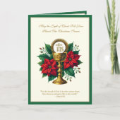 Katholische Eucharistin Chalice mit Poinsettias Feiertagskarte (Vorderseite)