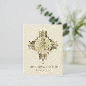 Katholische Eucharistin Erste Heilige Kommune Einl Einladung (Stehend Vorderseite)