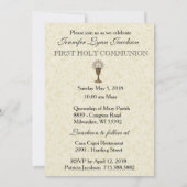 Katholische Eucharistin Erste Heilige Kommune Einl Einladung (Rückseite)