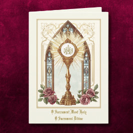 Katholische Eucharistisch-Host-Gold-Monstrance-Ros Karte