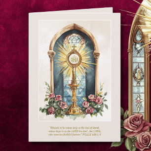 Katholische Eucharistisch-Host-Gold-Monstrance-Ros Karte