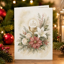Katholische eucharistische Weihnachts-Blumen-Feier Feiertagskarte