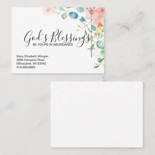 Katholische Eukalyptus Visitenkarte (Vorne/Hinten)