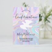 Katholische Flüssigkeit bunt Marmor Bestätigung Einladung (Stehend Vorderseite)