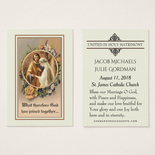 Katholische Gastgeschenk Hochzeit Braut Groom Heil (Vorne & Hinten)