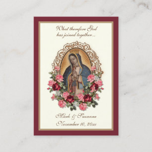 Katholische Gastgeschenk Hochzeit Guadalupe Visitenkarte