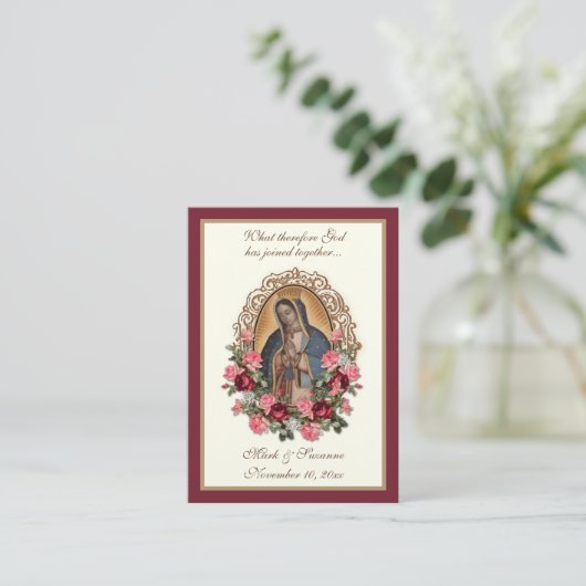 Katholische Gastgeschenk Hochzeit Guadalupe Visitenkarte (Stehend Vorderseite)