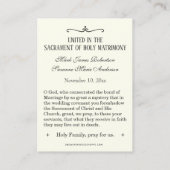 Katholische Gastgeschenk Hochzeit Guadalupe Visitenkarte (Rückseite)