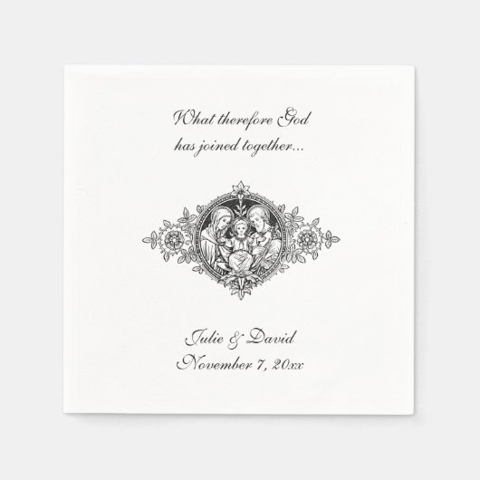 Katholische Gastgeschenk Hochzeit Heilige Familie  Serviette (Vorderseite)