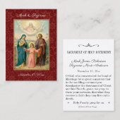 Katholische Gastgeschenk Hochzeit Heilige Familie Visitenkarte (Vorne/Hinten)