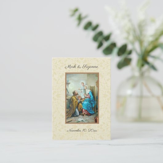 Katholische Gastgeschenk Hochzeit Heilige Familie Visitenkarte (Stehend Vorderseite)