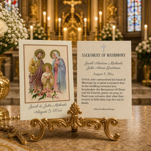 Katholische Gastgeschenk Hochzeit Heilige Familie Visitenkarte