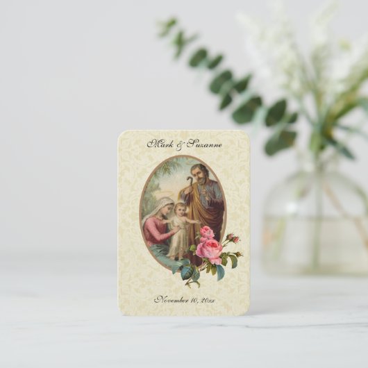 Katholische Gastgeschenk Hochzeit Heilige Familien Visitenkarte (Stehend Vorderseite)