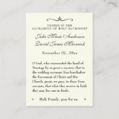 Katholische Gastgeschenk Hochzeit Heilige Familien Visitenkarte (Rückseite)