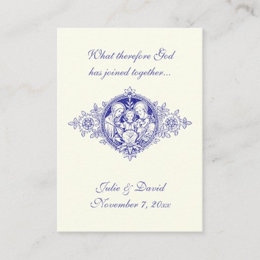 Katholische Gastgeschenk Hochzeit Heiliger Familie Visitenkarte (Vorderseite)