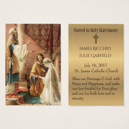 Katholische Gastgeschenk Hochzeit Heiliger Kartenb (Vorne & Hinten)