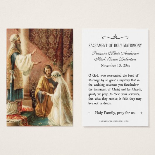 Katholische Gastgeschenk Hochzeit Heiliger Kartenb (Vorne & Hinten)